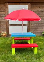 Picknicktafeltje voor kinderen met parasol, Tafel(s) en Stoel(en), Zo goed als nieuw, Ophalen