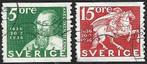 2 Postzegel Zweden 1936 Posterijen, Postzegels en Munten, Ophalen of Verzenden, Zweden, Gestempeld