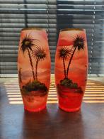 Ensemble de vases en verre peint à la main,, Enlèvement ou Envoi