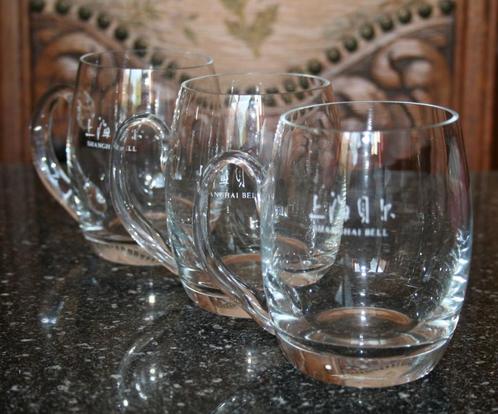 3 Vintage gegraveerde glazen van Shanghai Bell '90, Antiek en Kunst, Curiosa en Brocante, Ophalen of Verzenden