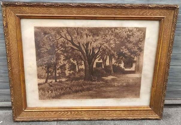 Eau forte épreuve d artiste signe pol craps, Antiquités & Art, Art | Eaux-fortes & Gravures, Enlèvement ou Envoi