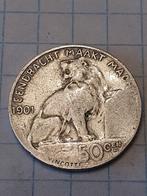 50 centiem zilver leopold 2 zittende leeuw 1901 VL, Zilver, Ophalen of Verzenden, Losse munt, Zilver