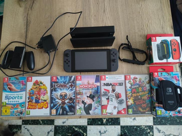 Nintendo Switch, Games en Spelcomputers, Spelcomputers | Nintendo Switch, Gebruikt, Switch Original, Met games, Ophalen of Verzenden