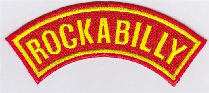 RockaBilly stoffen opstrijk patch embleem, Verzamelen, Muziek, Artiesten en Beroemdheden, Nieuw, Kleding, Verzenden