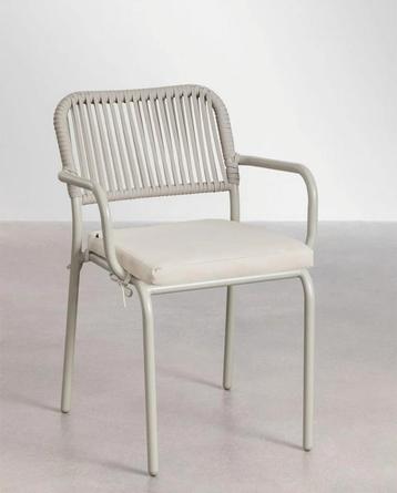 6 nieuwe aluminium tuinstoelen khaki/beige beschikbaar voor biedingen