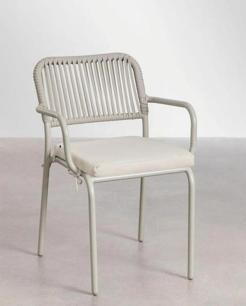 6 nieuwe aluminium tuinstoelen khaki/beige, Tuin en Terras, Tuinsets en Loungesets, Nieuw, Tuinset, Aluminium, 6 zitplaatsen, Stoel