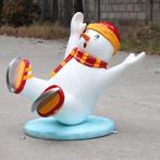 Famille de bonhommes de neige patineurs — 98 x 80 x 95 cm, Divers, Enlèvement, Neuf