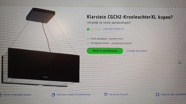 witte Klarstein eilandschouw ref; 10034523, Elektronische apparatuur, Ventilatoren, Nieuw, Plafondventilator, Ophalen