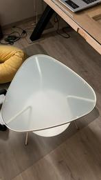 Wit bijzettafeltje 48 op 50 cm, Ophalen, Zo goed als nieuw, Glas