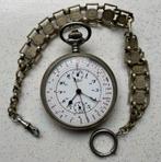 Montre chronographe gousset avec chaine, Longines, 1900 à 1930, Acier, Enlèvement ou Envoi