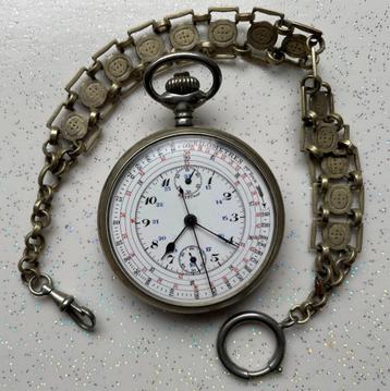 Montre chronographe gousset avec chaine
