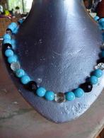 Collier perles de verre  années 50, Handtassen en Accessoires, Kettingen, Overige materialen, Gebruikt, Blauw, Ophalen
