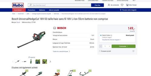 Bosch UniversalHedgeCut 18V-55 taille-haie sans fil 18V, Jardin & Terrasse, Taille-haies, Neuf, Batterie, Enlèvement ou Envoi