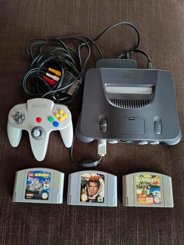Nintendo 64 console + 1 controller + 3 spellen beschikbaar voor biedingen