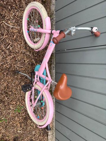 Meisjesfiets 18inch roze blauw beschikbaar voor biedingen