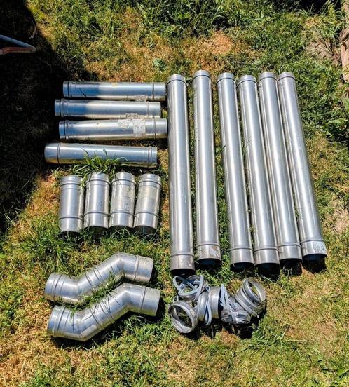 Tubage INOX rigide simple paroi Ø100 Pellet/Fuel, Doe-het-zelf en Bouw, Verwarming en Radiatoren, Zo goed als nieuw