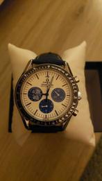Chronographe Snoopy en argent Omega Speedmaster, Montre-bracelet, Enlèvement ou Envoi, Cuir, Acier