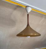 Rotaflex geribbelde midcentury hanglamp bruin/goudkleurig, Ophalen of Verzenden