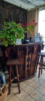 Bar et coffre de rangement en bois de style africain, Maison & Meubles, Accessoires pour la Maison | Coffres, Comme neuf, 50 à 100 cm