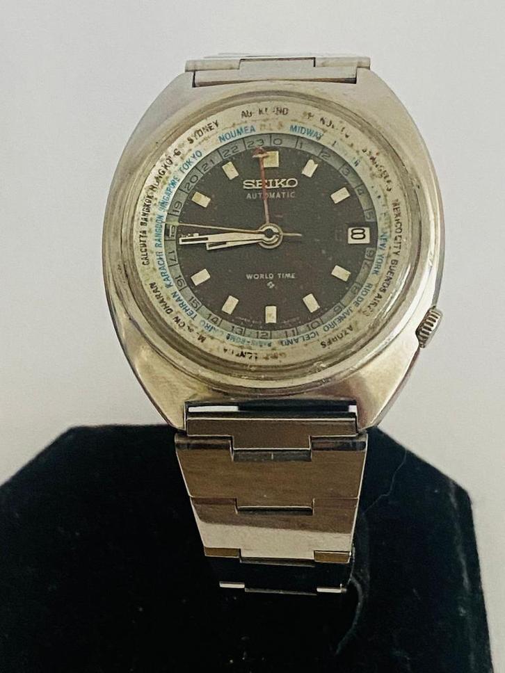 Seiko Worldtime Gmt Automatic, Handtassen en Accessoires, Horloges | Heren, Gebruikt, Polshorloge, Seiko, Staal, Staal, Ophalen of Verzenden