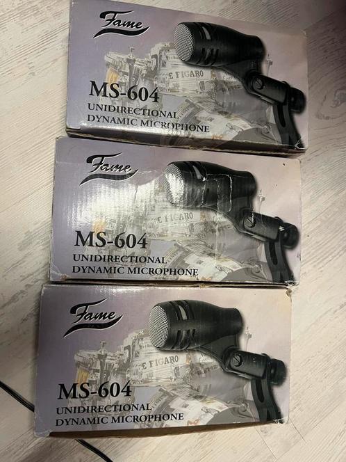 3x Fame MS-604 drum microfoons, Muziek en Instrumenten, Microfoons, Zo goed als nieuw, Ophalen