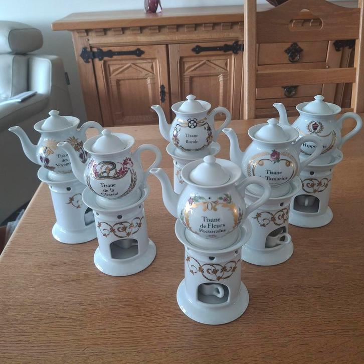 Lot van 6 theepotten, Antiek en Kunst, Antiek | Servies compleet, Ophalen