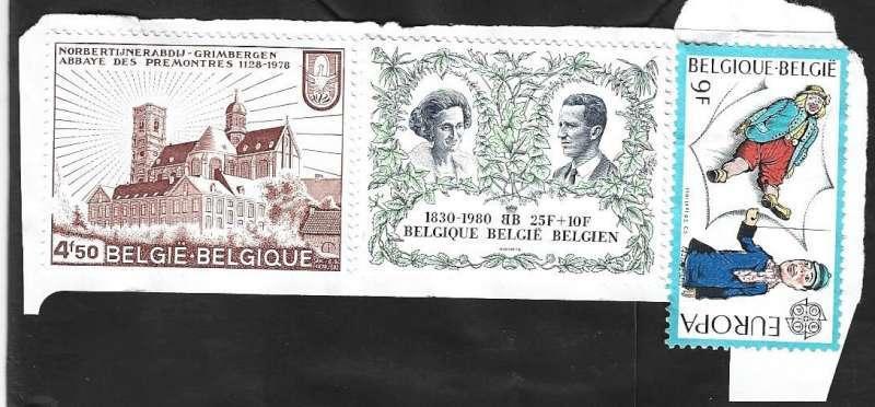 3 Postzegels op brief niet gestempeld België, Timbres & Monnaies, Timbres | Europe | Belgique, Non oblitéré, Timbre-poste, Europe