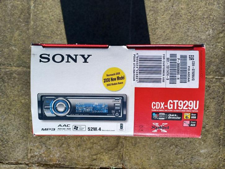 sony cdx gt929u, Auto-onderdelen, Elektronica en Kabels, Gebruikt, Ophalen of Verzenden