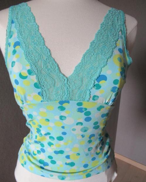 Nieuwe InWear top met kant in turquoise tint, Medium, Kleding | Dames, Topjes, Nieuw, Blauw, Zonder mouw, Verzenden