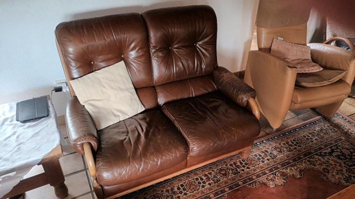 Roche Bobois lederen zetels, Huis en Inrichting, Zetels | Zetels en Chaises Longues, Gebruikt, Hout, Leer, Ophalen