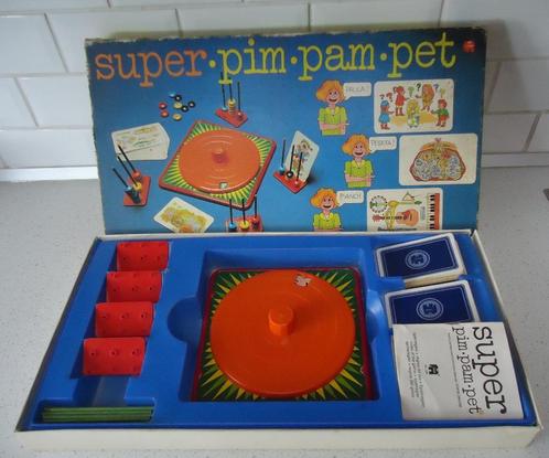 Vintage "Super Pim Pam Pet" van Jumbo (Nr. 320) anno 1979., Hobby en Vrije tijd, Gezelschapsspellen | Overige, Gebruikt, Een of twee spelers