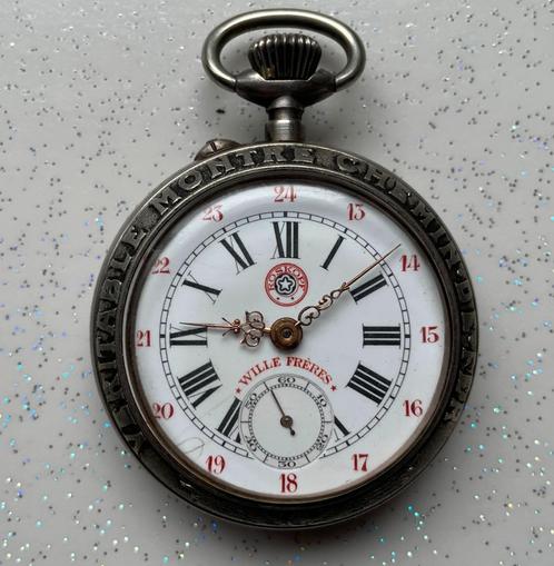 ROSKOPF horloge (Wille FRERES) echt spoorweghorloge, Handtassen en Accessoires, Horloges | Antiek, Zakhorloge, Omega, Staal, Ophalen of Verzenden