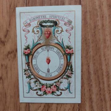 Ancienne carte de prière : baromètre spirituel, Enlèvement ou Envoi, Image pieuse