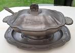 Soepterrine in tin met deksel, pollepel en schaal, Antiek en Kunst, Ophalen
