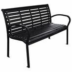 Tuinbank Galactic 116 cm staal en HKC zwart - Zeer sterk!, Tuin en Terras, Tuinbanken, Verzenden, Nieuw, Metaal