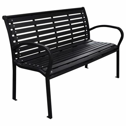 Tuinbank Galactic 116 cm staal en HKC zwart - Zeer sterk!, Tuin en Terras, Tuinbanken, Nieuw, Metaal, Verzenden