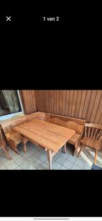 Hoekbank met tafel en 2 stoelen, Ophalen, Gebruikt