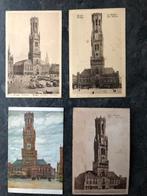4 cartes postales Bruges - Tour de Halle - Belfort, Enlèvement ou Envoi, Flandre Occidentale