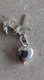 Medaillon, hanger met hart, anker, kruis - zilver, Handtassen en Accessoires, Nieuw, Ophalen of Verzenden, Hart, Zilver