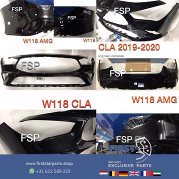 W118 C118 Voorbumper + AMG Achterbumper set zwart origineel  beschikbaar voor biedingen