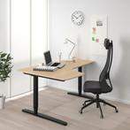 Bekant hoekbureau links + elektrisch onderstel, Maison & Meubles, Bureaux, Enlèvement, Réglable en hauteur, Comme neuf, Bureau debout