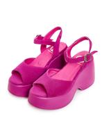 Sandalen fushia met hoge blokhak van Cesare Gaspari, Ophalen of Verzenden, Zo goed als nieuw