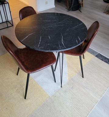 Table ronde noir marbré, Maison & Meubles, Tables | Tables à manger, Enlèvement
