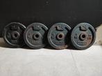 4 x 5kg plaques de musculation de Domyos (28mm)., Enlèvement, Utilisé, Bras, Plaques d'haltères