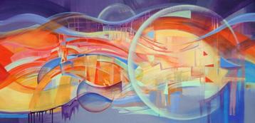 " Day & Night "  prachtig Acrylschilderij van Galya Bukova  beschikbaar voor biedingen