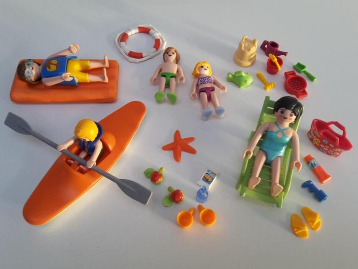 Playmobil gezin aan het strand, 32 onderdelen, Kinderen en Baby's, Speelgoed | Playmobil, Zo goed als nieuw, Los Playmobil, Ophalen of Verzenden