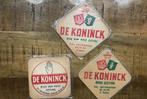 De Koninck drie oude viltjes, Verzamelen, Biermerken, Ophalen of Verzenden, Zo goed als nieuw, Viltje(s), De Koninck