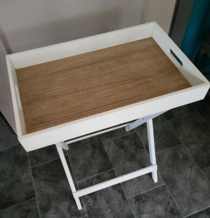 Dienbladtafel, plooibaar, afneembaar, Huis en Inrichting, Tafels | Bijzettafels, Gebruikt, Rechthoekig, 60 cm of meer, Minder dan 55 cm
