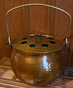 Vintage gehamerde koperen pot met hengsel – Made in Holland, Enlèvement ou Envoi