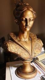 Art deco beeld / buste - Marmer, Spelter - vrouw, Ophalen